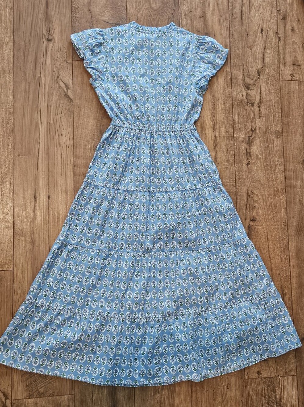 Light Blue Floral V-Neck Maxi Dress Willa - Picture 8 of 9